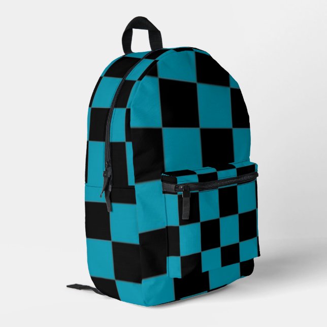 Kariert Bedruckter Rucksack (Rückseitige Ecke links)