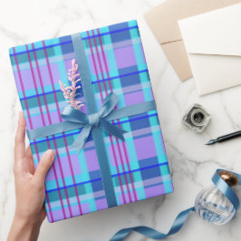 kariert Blau Geschenkpapier