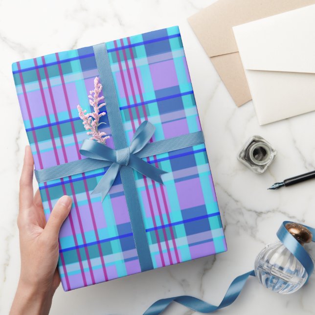 kariert Blau Geschenkpapier (Schenken)