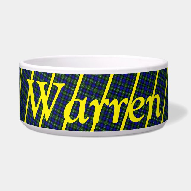 Kariert Blau, Grün und Gelb Napf (Vorderseite)