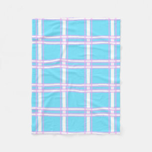 Kariert Blau und Rosa Fleecedecke