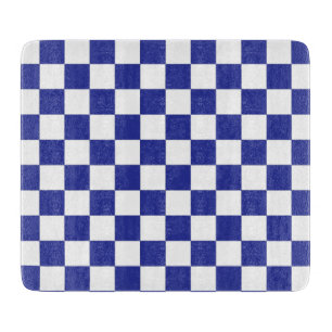 Kariert Blau und Weiß  Schneidebrett