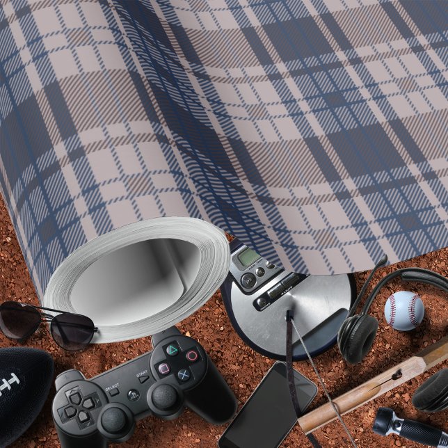 Kariert-blaues Brown-Masculine Wrapping Paper Geschenkpapier (Plaid-Blue Brown-Masculine Wrapping Paper by Leapfroglisics Shop)