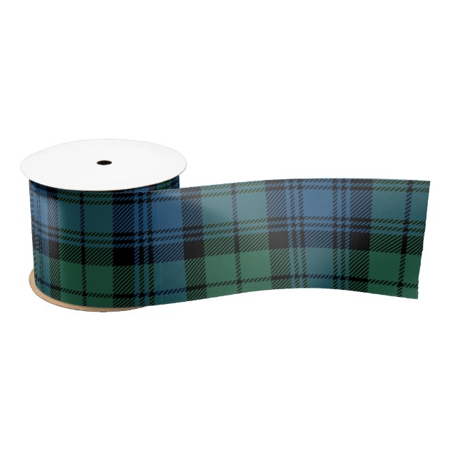 Kariert Blue Green Rustic Campbell Tartan Satinband (Spule)