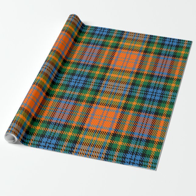 Kariert Blue Orange Green Clan Murray Tartan Geschenkpapier (Ungerollt)