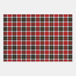 Kariert + Botanischer Kranz Vintager Schlitten Wei Geschenkpapier Set