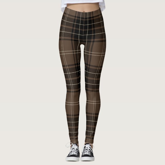 Kariert-Brauntartan Leggings (Vorderseite)