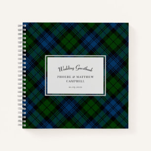 Kariert Campbell Military Tartan Wedding Gästebuch Notizbuch