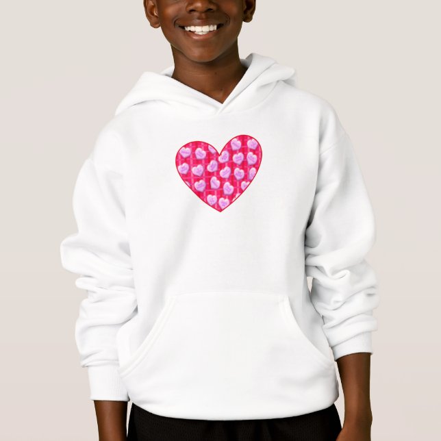 Kariert Candy Hearts Hoodie (Vorderseite)