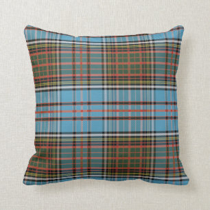 Kariert Clan Anderson Sky Blue Brown Karo Tartan Kissen