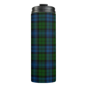 Kariert Clan Campbell Military Tartan Black Green Thermosbecher