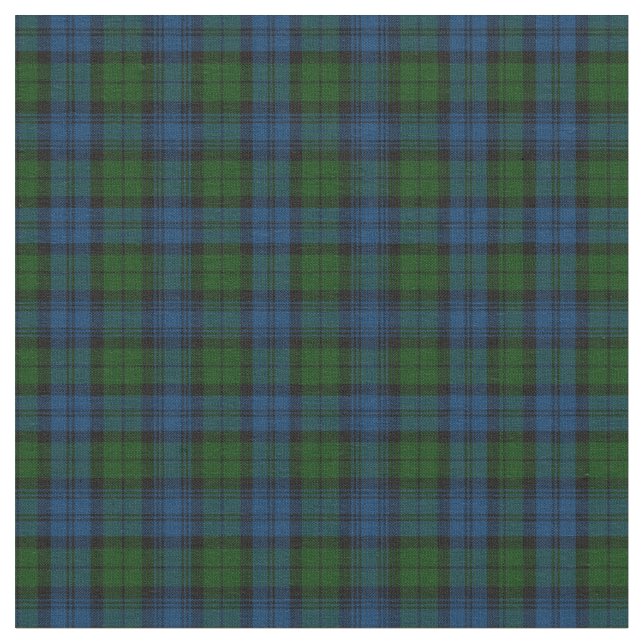 Kariert Clan Campbell Military Tartan Green Black Stoff (Nahaufnahme)