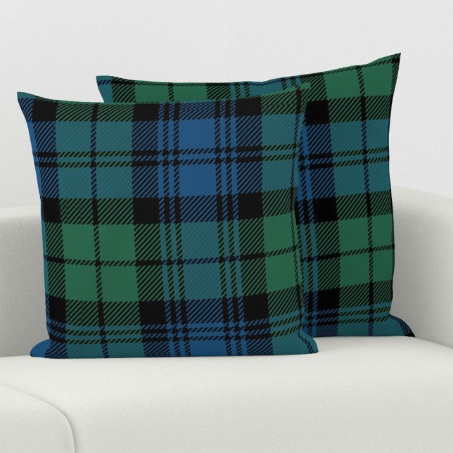 Kariert Clan Campbell Tartan Green Blue Black Karo Kissen (Rustic Plaid Farmhouse Campbell Tartan Throw Pillow)