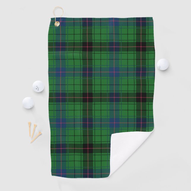 Kariert Clan Davidson Blue Green Black Karo Tartan Golfhandtuch (Insitu)