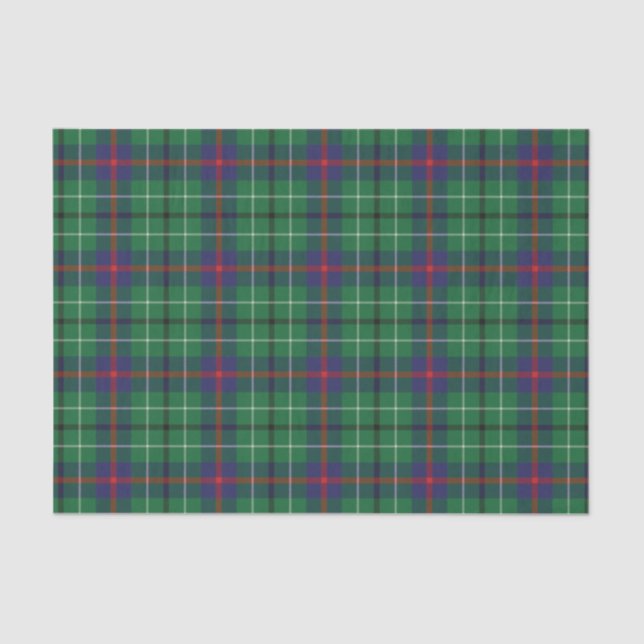 Kariert Clan Duncan Green Karo Tartan Seidenpapier (Vorderseite)