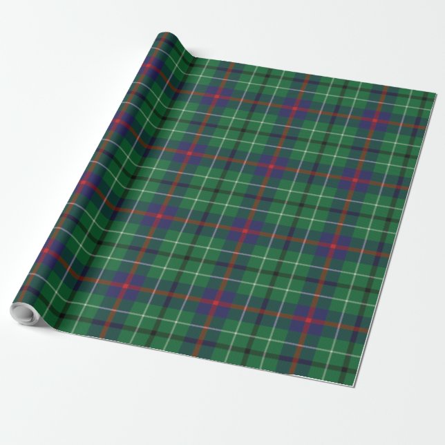 Kariert Clan Duncan Green Lila Tartan Geschenkpapier (Ungerollt)