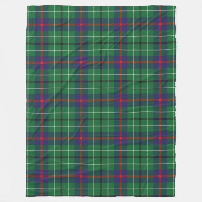 Kariert Clan Duncan Tartan Green Karo Fleecedecke (Vorderseite)