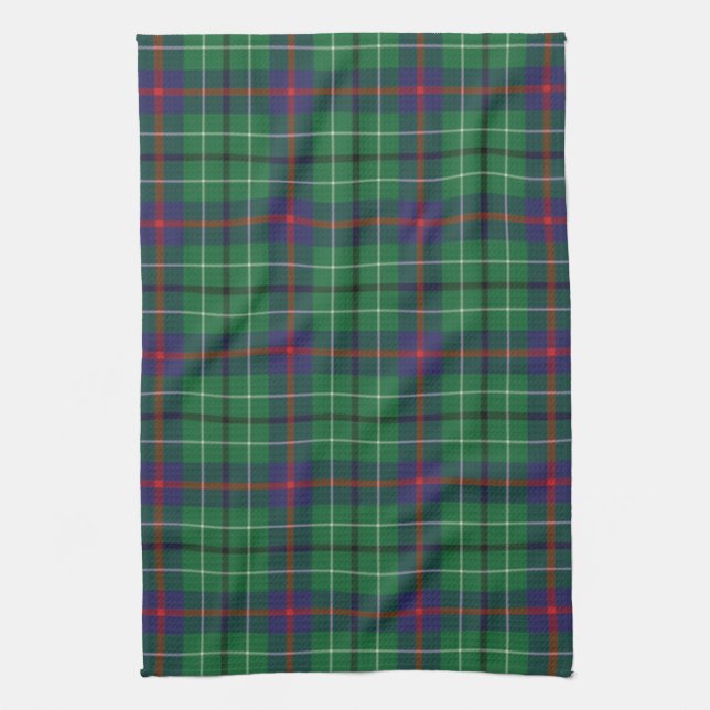Kariert Clan Duncan Tartan Muster grün Schwarz Geschirrtuch (Vertikal)