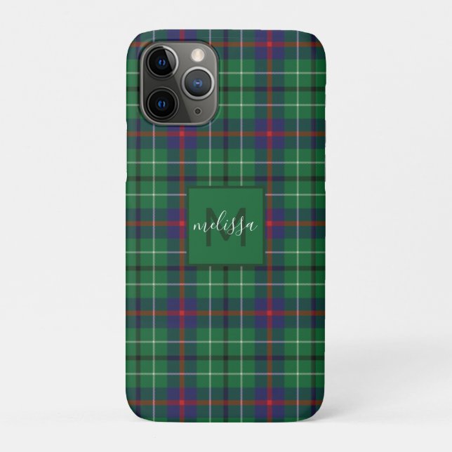 Kariert Clan Duncan Tartan Personalisiert Monogram Case-Mate iPhone Hülle (Rückseite)