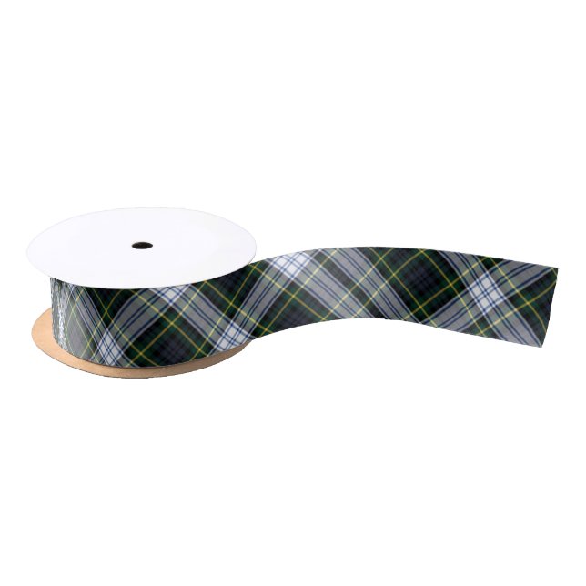 Kariert Clan Gordon Green White Black Karo Tartan Satinband (Spule)