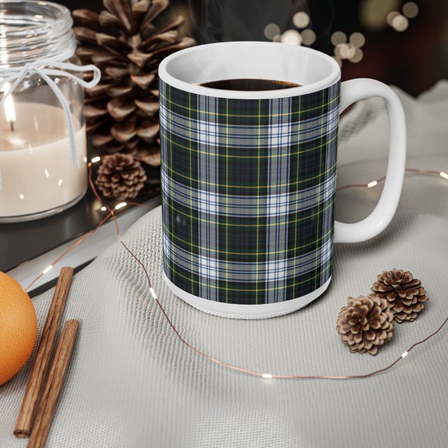 Kariert Clan Gordon Green White Tartan Kaffeetasse (Plaid Clan Gordon Tartan 15oz White Coffee Mug)