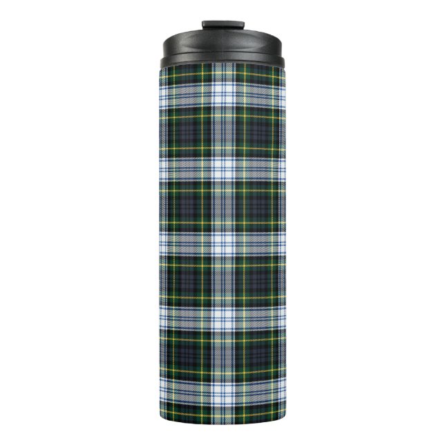 Kariert Clan Gordon White Green Karo Tartan Thermosbecher (Vorderseite)