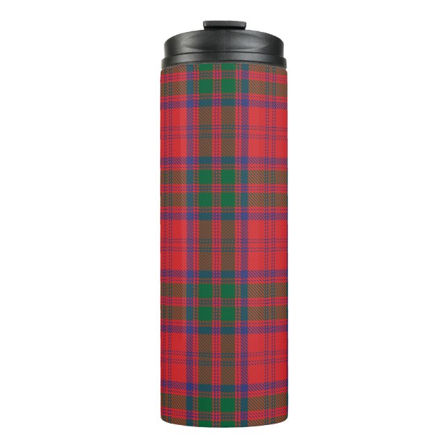 Kariert Clan Grant Tartan Blue Green Red Karo Thermosbecher (Vorderseite)