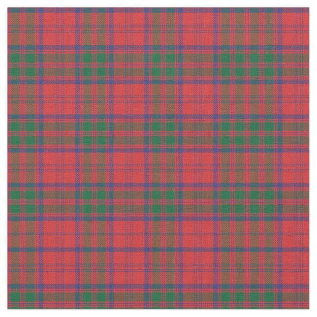Kariert Clan Grant Tartan Green Red Blue Karo Stoff (Nahaufnahme)