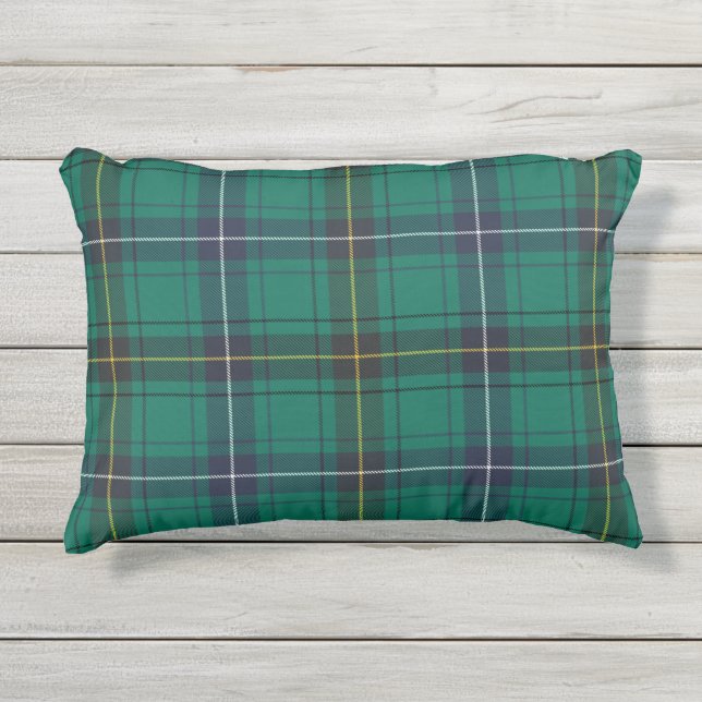 Kariert Clan Henderson Green Checkered Tartan Kissen Für Draußen (Vorderseite)