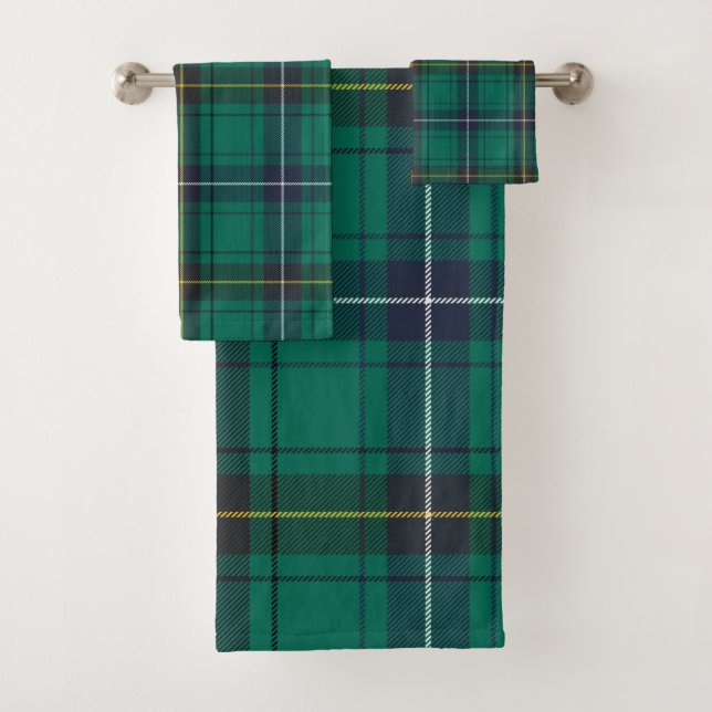 Kariert Clan Henderson Green Karo Tartan Badhandtuch Set (Insitu)