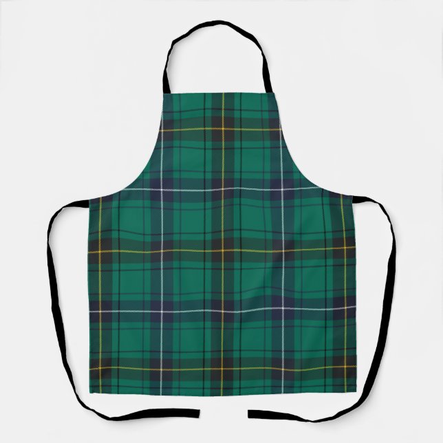 Kariert Clan Henderson Green Karo Tartan Schürze (Vorderseite)