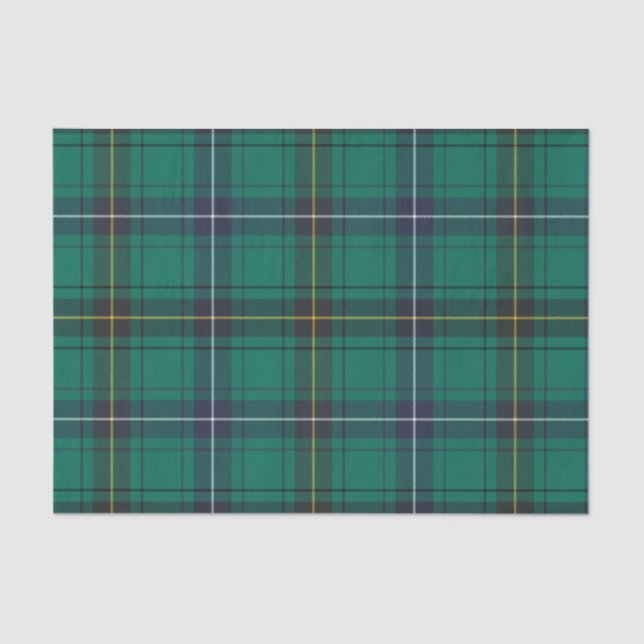 Kariert Clan Henderson Green Karo Tartan Seidenpapier (Vorderseite)