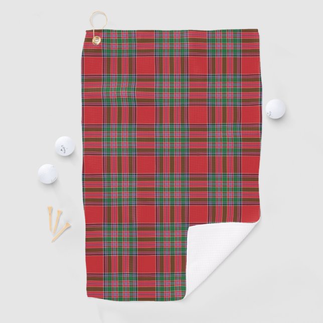 Kariert Clan MacBean Red Green Karo Tartan Golfhandtuch (Insitu)
