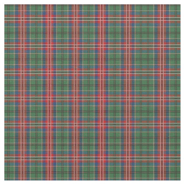 Kariert Clan MacCulloch Tartan Green Red Blue Karo Stoff (Nahaufnahme)