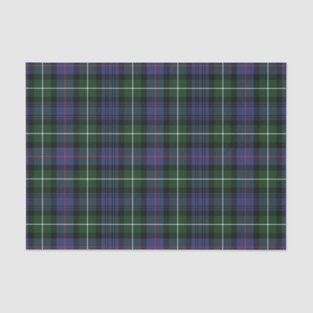 Kariert Clan MacKenzie Green Lila Karo Tartan Seidenpapier (Vorderseite)