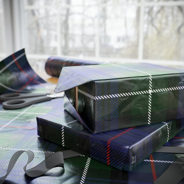 Kariert Clan MacKenzie Green Lila Tartan Geschenkpapier (Clan MacKenzie Tartan Purple Green Plaid Wrapping Paper)