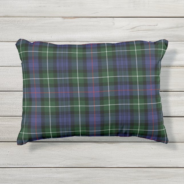 Kariert Clan MacKenzie Lila Green Karo Tartan Kissen Für Draußen (Vorderseite)