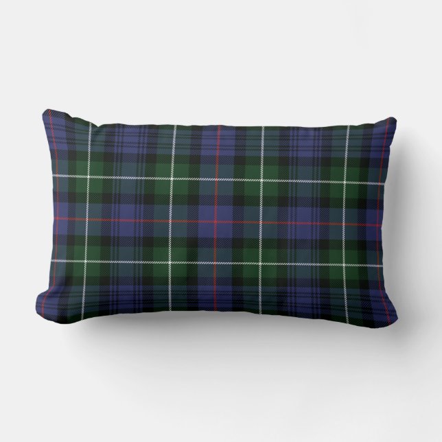 Kariert Clan MacKenzie Lila Green Karo Tartan Lendenkissen (Vorderseite)