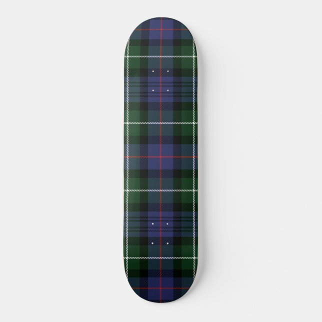 Kariert Clan MacKenzie Lila Green Karo Tartan Skateboard (Vorderseite)