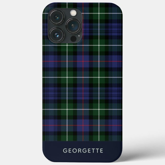 Kariert Clan MacKenzie Lila Tartan Personalisiert Case-Mate iPhone Hülle (Rückseite)