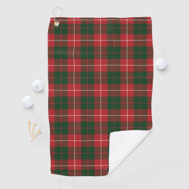 Kariert Clan MacKinnon Red Green Karo Tartan Golfhandtuch (Insitu)