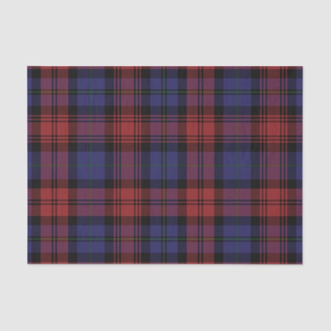 Kariert Clan MacLachlan Red Lila Karo Tartan Seidenpapier (Vorderseite)