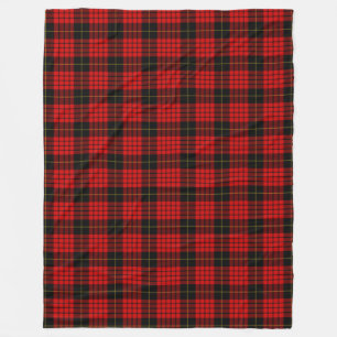 Kariert Clan MacQueen Tartan Red Black Karo Patter Fleecedecke