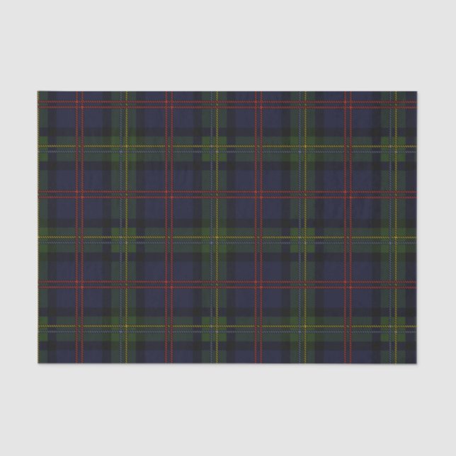 Kariert Clan Malcolm Green Lila Black Karo Tartan Seidenpapier (Vorderseite)