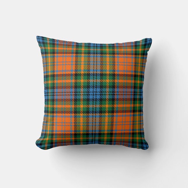 Kariert Clan Murray Blue Orange Green Karo Tartan Kissen (Vorderseite)