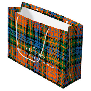Kariert Clan Murray Blue Orange Green Tartan Große Geschenktüte
