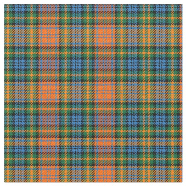 Kariert Clan Murray Tartan Orange Blue Green Karo Stoff (Nahaufnahme)
