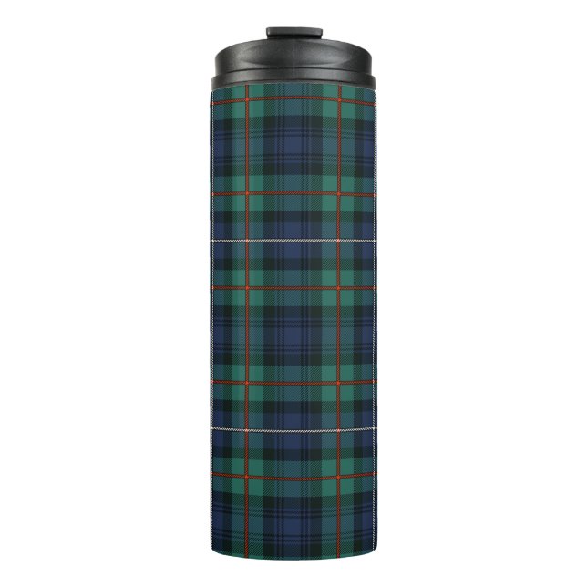 Kariert Clan Robertson Green Lila Karo Tartan Thermosbecher (Vorderseite)
