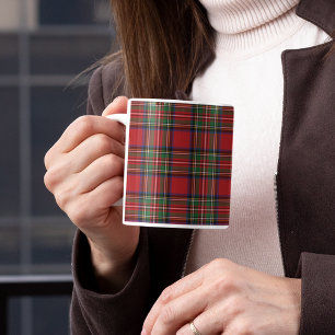 Kariert Clan Stewart Red Green Tartan Zweifarbige Tasse