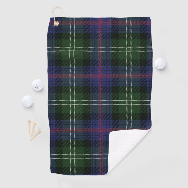 Kariert Clan Sutherland Lila Black Karo Tartan Golfhandtuch (Insitu)